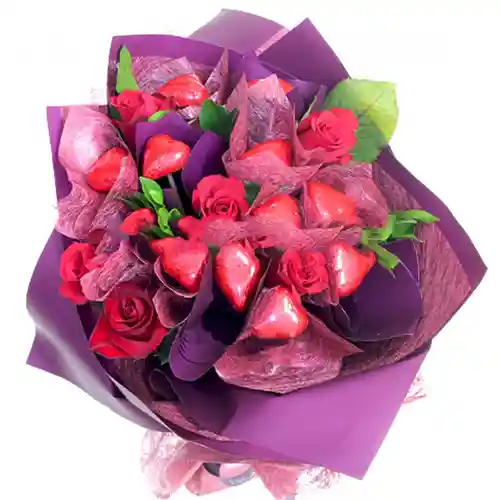 Rose Heart Chocolate Bouquet-image-0