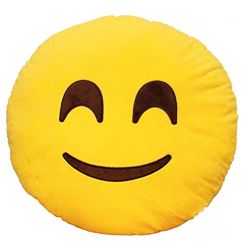 Smiling Face And Eyes Emoji Cushion-image-0