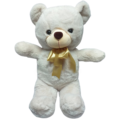 White Stuffed Teddy with Heart-image-0