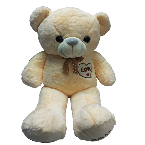 Cream Color Teddy With Tie-image-0