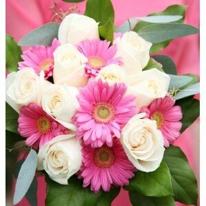Gerberas And Roses In Bouquet-image-0