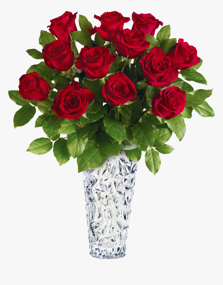15 Pcs Imported Red Roses In A Vase-image-0