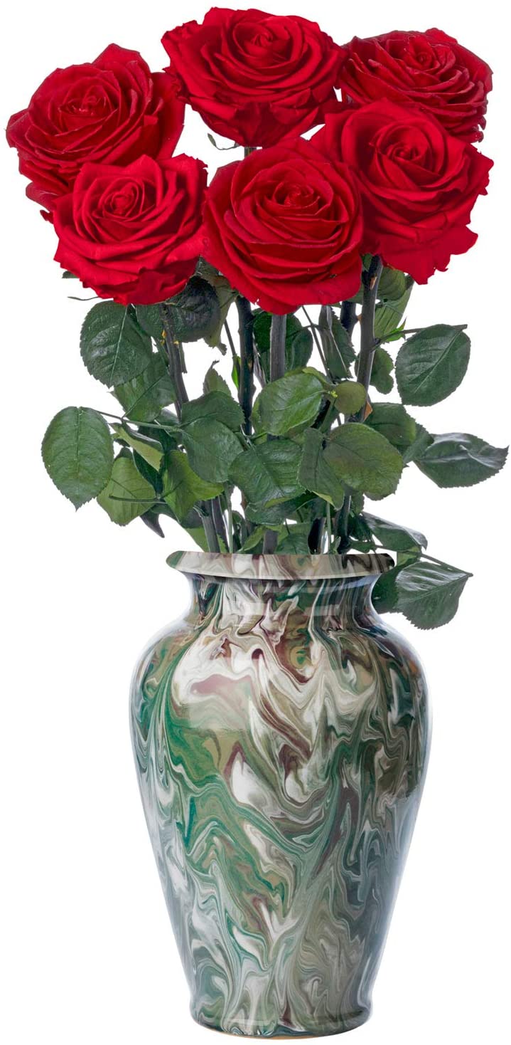 6 Pcs Red Roses in Vase-image-0